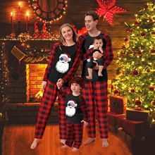 

Santa Claus Christmas Father Mother Kids Clothes Top Pants Family Matching Outfit Xmas Sleepwear Pj's Set Baby Romper #T2G