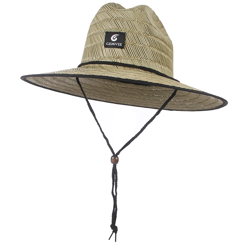New Wide Brim Straw Hat Men's Lifeguard 