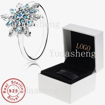 

Yudasheng Crystalized Snowflake, Blue Crystals & Clear CZ with Jewellery Gift Logo Box