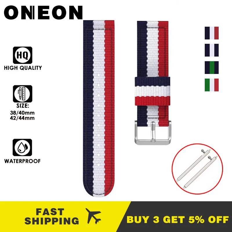 ONEON нейлоновые ремешки NATO для Apple Watch 1/2/3/4/5 серии 38 мм 40 ремешок часов Модный