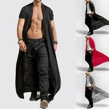 Men's Cardigans Gotico Punk Rock Trench Coat Long Jacket Cloak Spring Autumn Men Vintage Black Hooded Outerwear