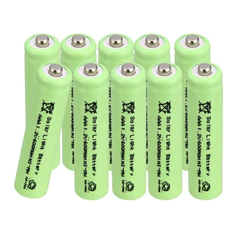 

Ship from USA! 10 PCS Green AAA Battery 600mAh 1.2V Rechargeable Batteries Solar Lights Ni-MH