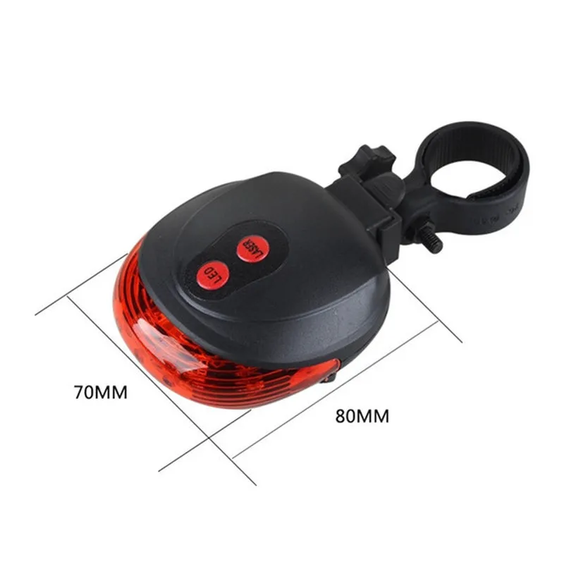 1PC Cycling Bike Light Bicycle 2 Laser Projector Red Lamps Beam and 3 LED Rear Tail Lamp Bicycle Light Safety Warning Light
