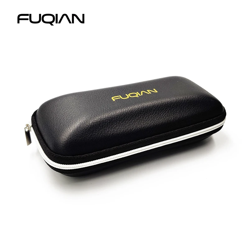 

FUQIAN Original Zipper Sunglasses Case High Quality Black PU Protective Glasses Box