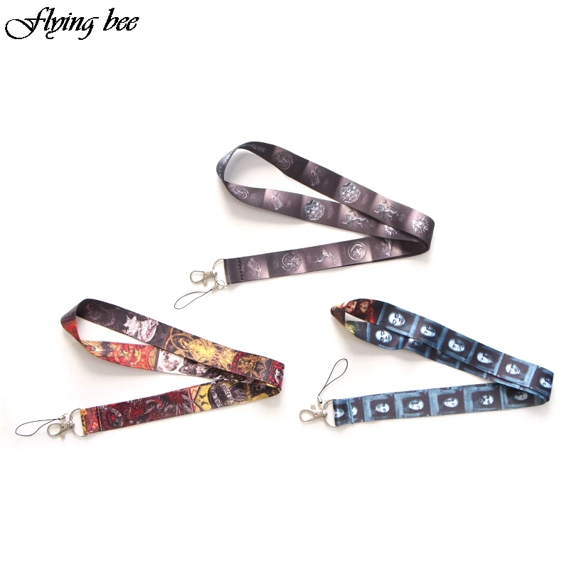 

20pcs/lot Game of Thrones Keychain Cartoon Cool Phone Lanyard Women Fashion Strap Neck Lanyards for ID Card Phone Keys X0098