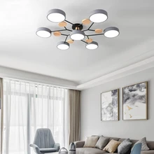 

Modern Minimalist Macaron LED Ceiling Light Dining Room Bedroom Remote Control Dimmable Lamp Nordic Pendant Light Villa 7head