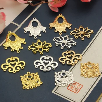 

Jewelry Accessories 10PCS Handmade DIY Material Alloy Clouds Lotus Earrings Pendant Hand-made Semi-finished Products