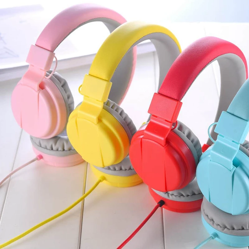 Children Headphone Foldable Child Earphone Headset Wire Control Wired Phone Boy Girl Headset With Microphone Kid Headset