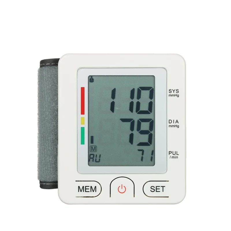 Recargable digital sphygmomanometer blood pressure monitor device Wrist cuff tonometer meter medical equipment machine