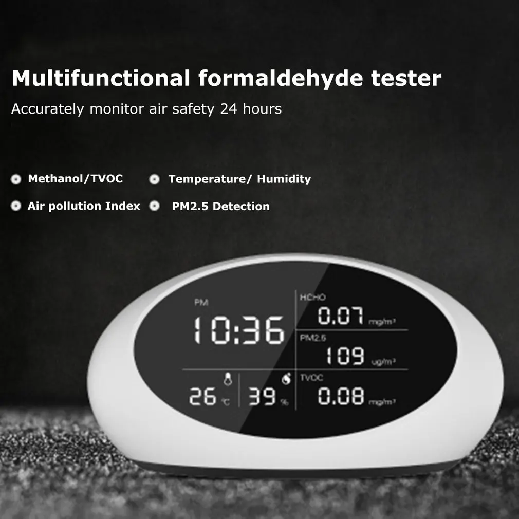 Цифровой детектор формальдегида PM2.5/HCHO/TVOC/температура/влажность тестер монитор качества воздуха газовый тестер анализатор DM-605