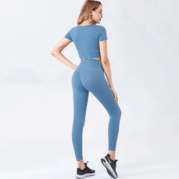 

2020 Fitness Women Sport Suit High Wasit Seamless Yoga Set Ensemble Sportswear Sexy Workout Gym Wear Running Clothes Tracksuit