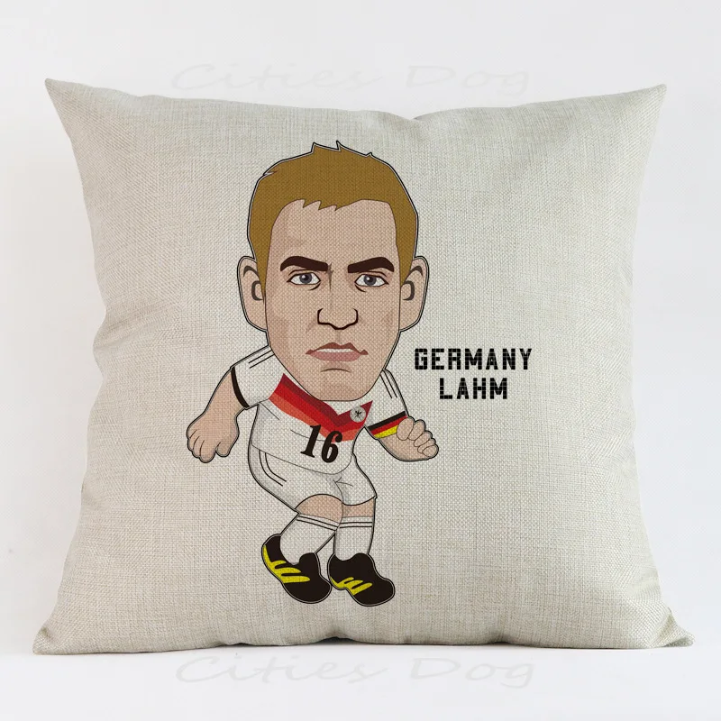 

1 Pc football star customized printed Square pillow cases decorative cushion covers sofa office seat chair cushion home decor