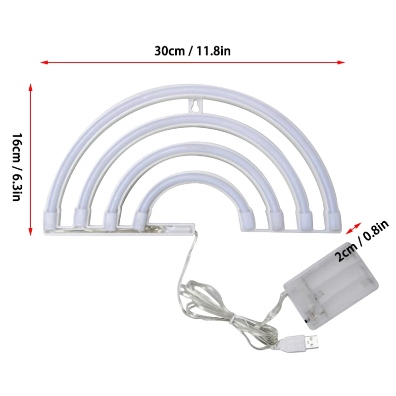 LED 네온 사인 조명 레인보우 라이트 USB 배터리 여자를위한 벽 장식 운영 어린이 방 웨딩 생일 파티 장식