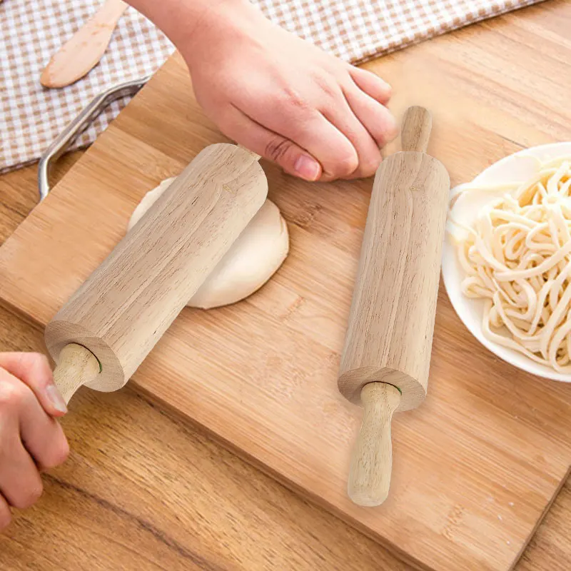 SOLEDI Wooden Economic Rolling Dough Decoration Home Hand Eco-Friendly Rolling Pin Embossing Baking Kitchen Cookies Bread