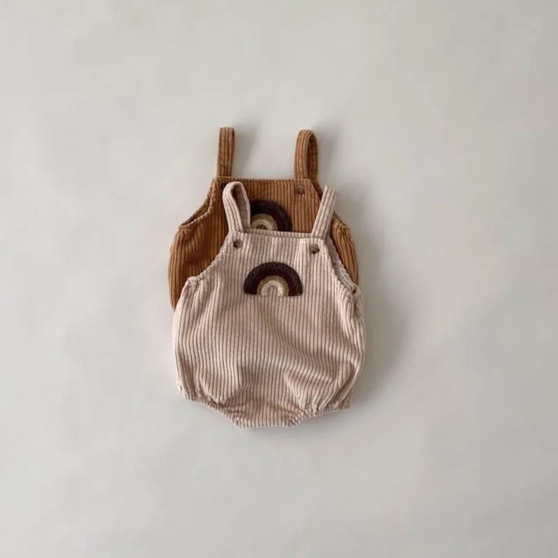 

Комбинезон детский, вельветовый, с радужным принтом