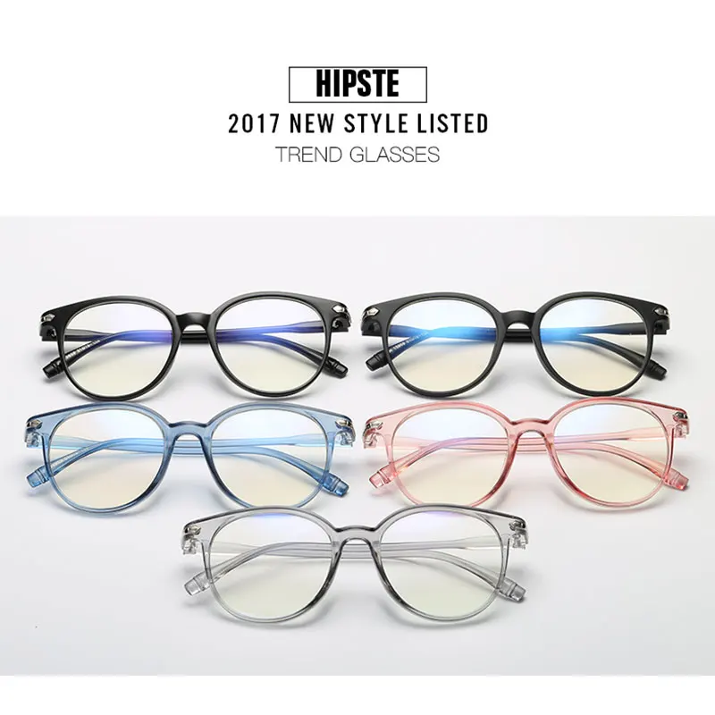 

Unisex Blue Light Blocking Glasses Round Computer Eyeglasses Women's Eyeglass Frame Anti-UV Blue Rays Plain Mirror Glass Oculos