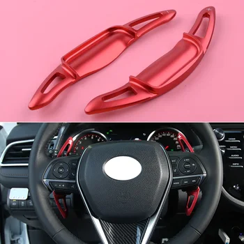 

DWCX 2pcs Car Steering Wheel Shift Paddle Shifter Extension Trim Cover Red Fit For Toyota Camry 2018 2019