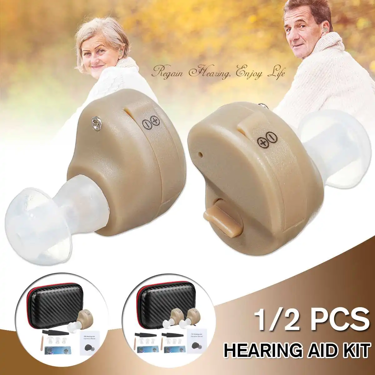 New 1/2PCS Wireless Hearing Aid Portable Small Mini In The Ear Sound Amplifier Adjustable Tone Digital Aids Care|Hearing Aids| - AliExpress