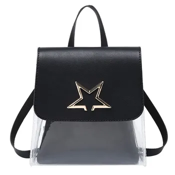 

Clear bag with Star Pattern Bucket Transparent Satchel Bag Women Girls Crossbody Shoulder Phone Cosmetic Bag