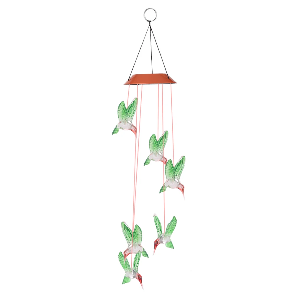 

Humming Bird Shape Solar Power LED Light Color Changing Wind Light Chimes Home Garden Outdoor Indoor Decoration Light Lamp