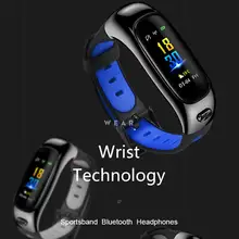 S1 умный спортивный браслет Bluetooth 5,0 гарнитура 2 в 1 вызов сердечного ритма шаг Водонепроницаемые многофункциональные спортивные часы Шагомер