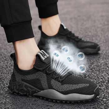 

New men's jogging shoes mesh flying woven sports shoes outdoor sports shoes men's training sports jogging shoes sneakers