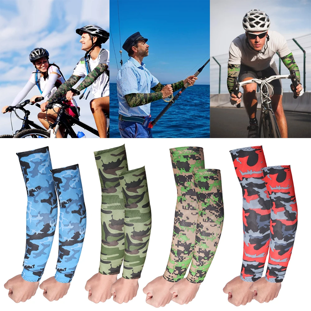 2Pcs Unisex Cooling Arm Sleeves Cover Cycling Running UV Sun Protection Outdoor Men Nylon Cool Arm Sleeves for Hide Tattoos cooling arm sleeves,sun protection arm sleeves,arm sleeves