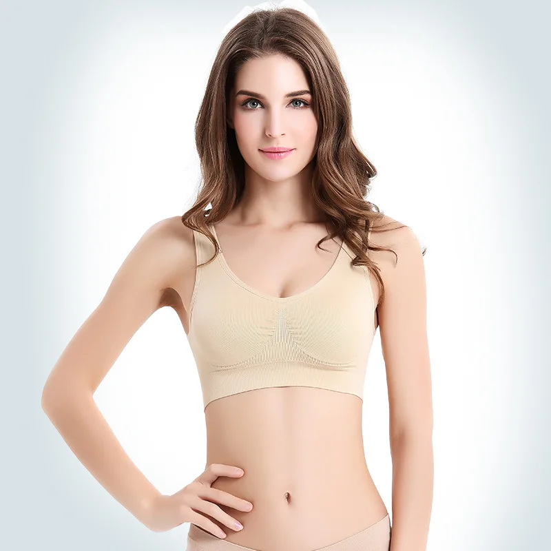 Women's seamless Bra No pad Brassiere Underwear chest sleep yoga sports bra vest Big Size Top Cotton Bralette 5