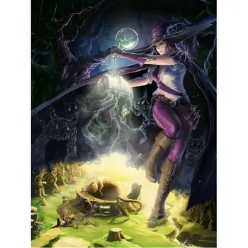 

Square/Round 5D Diamond Painting Black magic girl Diamond Mosaic Picture Of Rhinestone DIY Diamond Embroidery woman Full Display