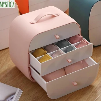 

Underwear Bra Storage Drawer Vanity Table Cosmetic Organizer Case Plastic Sock Underpants Storage Box Makeup Jewelry Store Bins