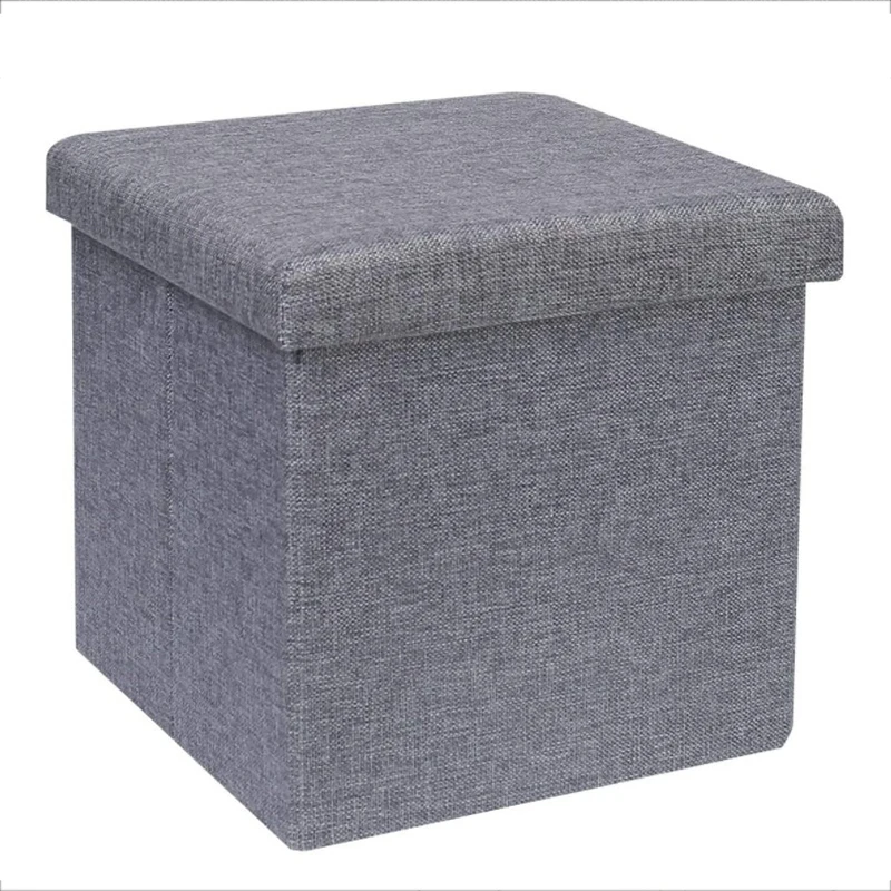 

Storage Ottoman Cube, Linen Small Coffee Table, Foot Rest Stool Seat, Folding Toys Chest Collapsible for Kids, 9.45 " inch