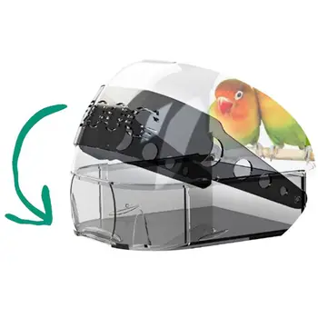 

Multifunction Hanging Bird Bath Box Adjustable Large with Clear View Transparent 95AA