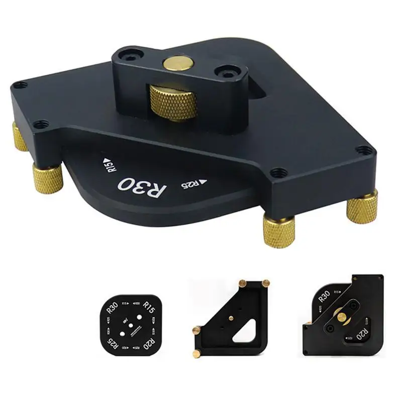 4 in 1 Corner Radius Quick-jig Router Table Template Jig Arc Angle Half Fillet Locator Jig for Woodworking Trimming Tools