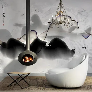 

Custom 3D Modern Abstract Ink Marble Landscape Painting TV Sofa Bedroom Background Wallpaper Mural