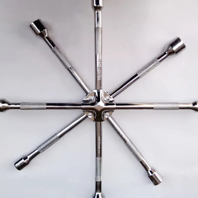 

450 Size Four-way Socket Wrenches Direct Selling Chrome Vanadium Steel Car Wheel Wrench Tire Auto Repair Tools Cross Wrench