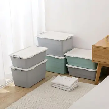 

Household Clothes Storage Box Bins with Buckle Snack Toy Case Underwear Organizer Plastic Container Box Cabinet Closet Organizer