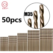 50PCS Drillforce Tools M35 Cobalt Drill Bit Set, 1/1.5/2/2.5/3mm for Drilling on Hardened Steel, Cast Iron&Stainless Steel