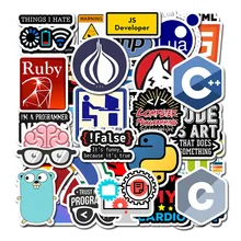 50 шт. интернет Java стикер программист Geek php-docker Html Биткойн облако C++ язык программирования для ноутбука багажная наклейка s