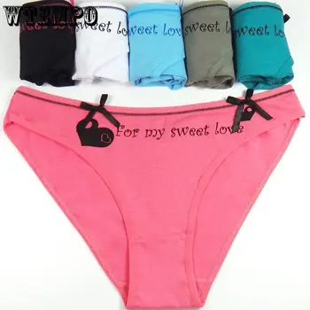 

WTEMPO 6 Pcs/Lot Briefs Women Underwear Cotton Sexy Everyday Ladies Girls Panties