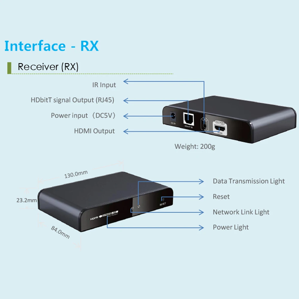 LKV383Pro HDbite HDMI удлинитель HDMI ИК-сигнал от cat5e/6 до 120 м с HDMI петлей(один TX к N TX поддерживается