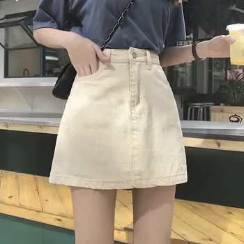 

Sexy Slim Mini Skirt With Pockets Women A-Line Skirts Fashion High Waist Skirt