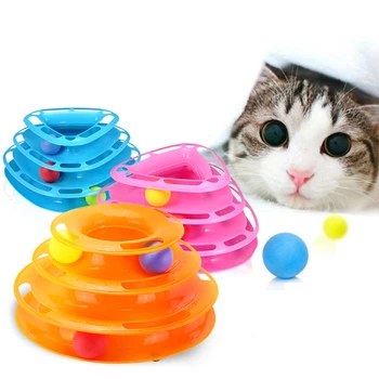 

Intelligence Triple Cat Toy Funny Toys for Cats with Balls Play Disc Cat Toy Cat Crazy Ball Disk Interactive Toy