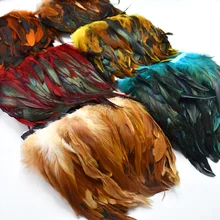 1 метр натуральный петух перья отделка бахрома для рукоделия plumas 13-18 см черные перья ленты DIY швейная одежда вечерние украшения
