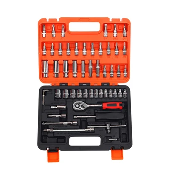 

53pcs Multifunctional Professional Steel Socket Wrench Tool Set Car Repairing Toolbox Automobile Spanner Tool Kit Hand Tool Sets