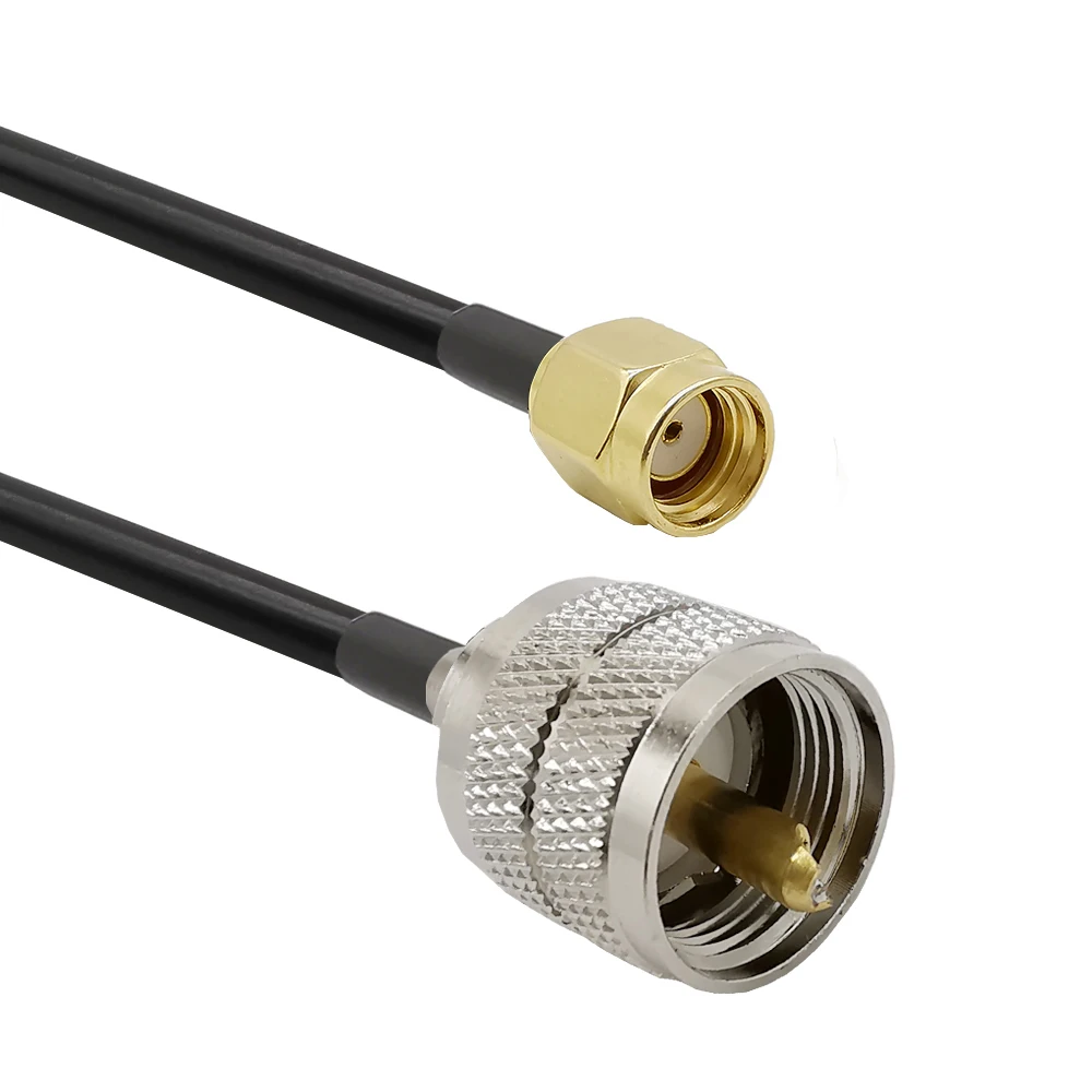 

PL259 Male to RP SMA Male Radio Handheld LMR195 Coaxial Cable RP SMA Male Jack Pin to UHF SO239 PL259 Male Connector