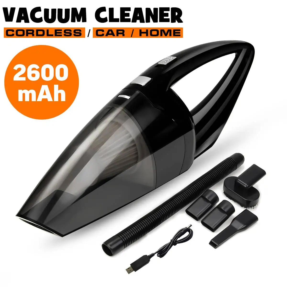 

120W Rechargeable Car Vacuum Cleaner Strong Suction Wireless Car Vacuum Cleaner Wet/Dry Use for Home Electrical Appliances