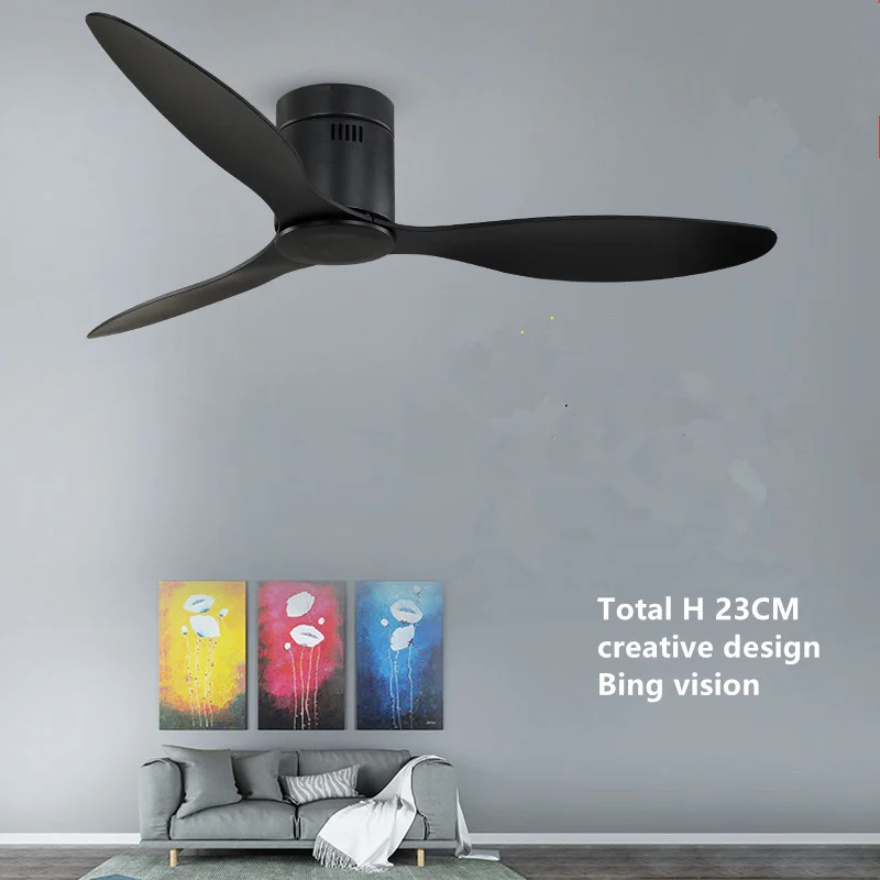 HOT SALES! American Industrial Vintage Ceiling Fan without Lights with Remote Control Ventilador De Techo 220V Bedroom 52Inch Ceiling Fan