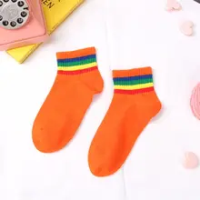 5 пар/уп. взрослые хлопковые короткие носки цветные флуоресцентные спортивные носки 40JF