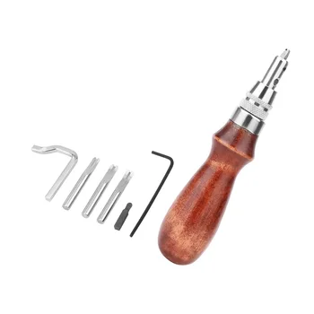 

NICEYARD 7 in 1 Leather Grooving Tool Sets Adjustable Leather Craft Punch Tools DIY Tool Hand Tools Sets Stitching Edge Groover
