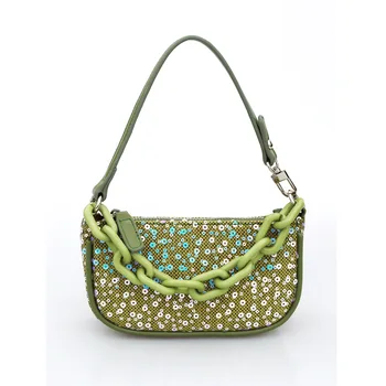 

Sequin mini bag female bag 2020 new ladies shoulder bag Korean version acrylic chain armpit bag luxury bag